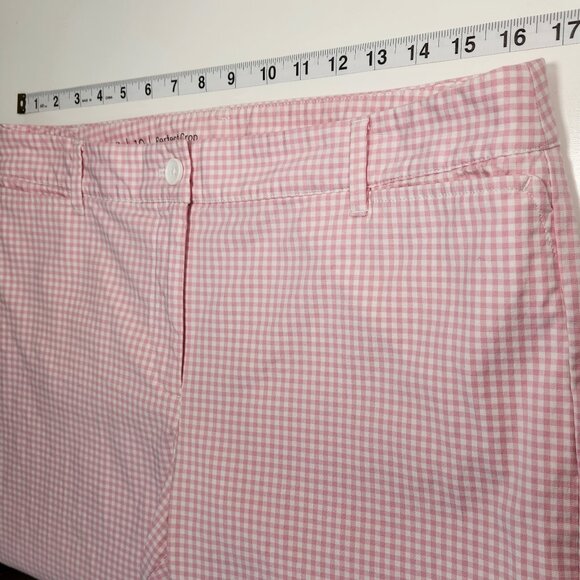Talbots Perfect Crop Pants Womens 10 Pink Gingham Check Preppy Casual SS05X - Picture 7 of 8
